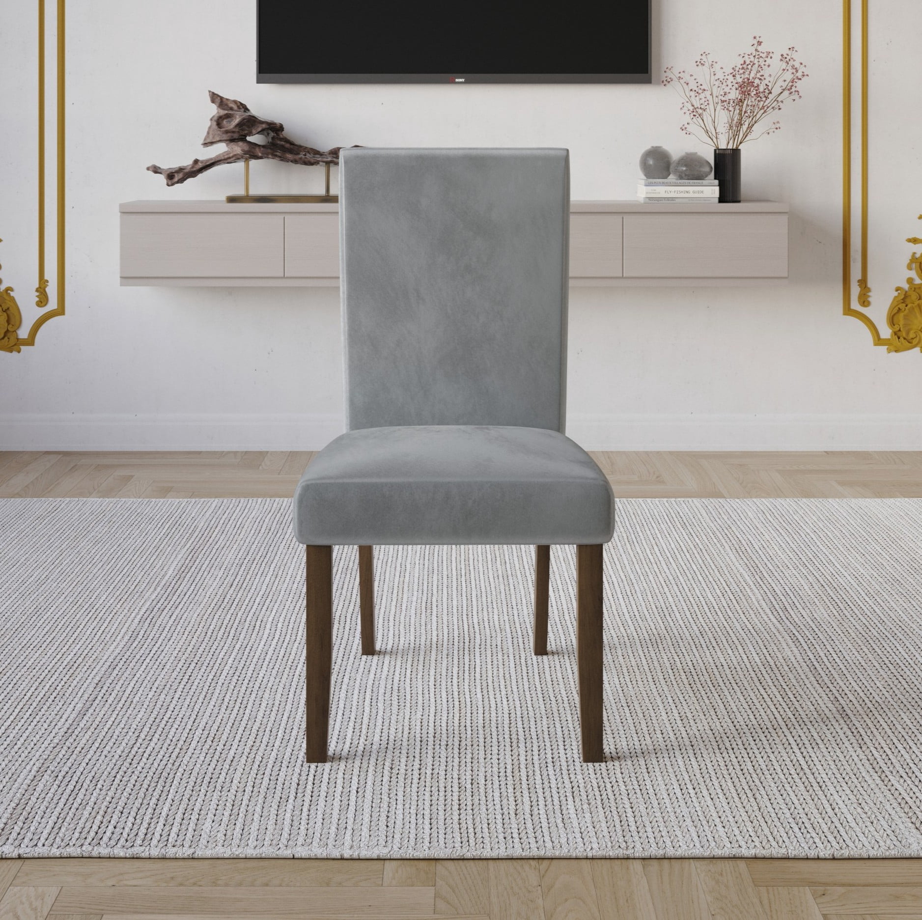 Home Design Darien Dining Chair (Set of 4), Brown, Upholstered seat, Foam-padded back, Comfortable seating, Sturdy frame, Elegant design, Timeless style, Durable construction