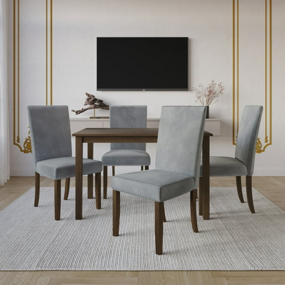 Home Design Darien Rectangular Dining Table, Brown, Solid Wood, Natural Woodgrain Finish, Sturdy Legs, Traditional Style