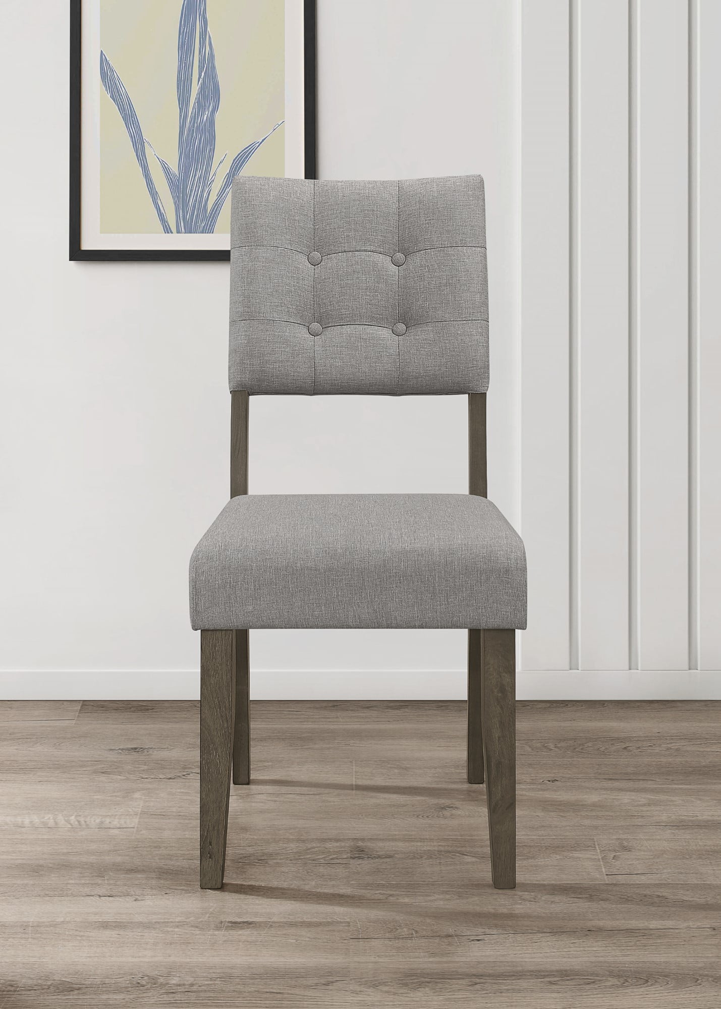 Home Design Derry Dining Chair, Taupe, Button-tufted back, Cushioned seat, Comfortable seating, Sturdy legs, Modern design, Elegant style, Durable construction