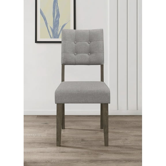 Home Design Derry Dining Chair, Taupe, Button-tufted back, Cushioned seat, Comfortable seating, Sturdy legs, Modern design, Elegant style, Durable construction