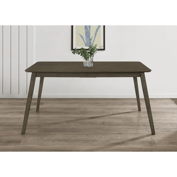 Home Design Derry Dining Table, Taupe, Rectangular top, Rounded edges, Middle divided design, Tapered legs, Modern style, Durable construction, Easy assembly