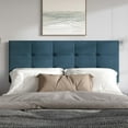thumbnail image 1 of Home Design Dillon Full Tufted Upholstered Headboard with Foam Padding and Adjustable Height, Denim Blue, Easy Assembly, 1 of 5