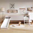 thumbnail image 1 of Home Design Dover Twin Loft Bed Frame with Ladder and Slide, Pink, Easy Assembly, 1 of 5