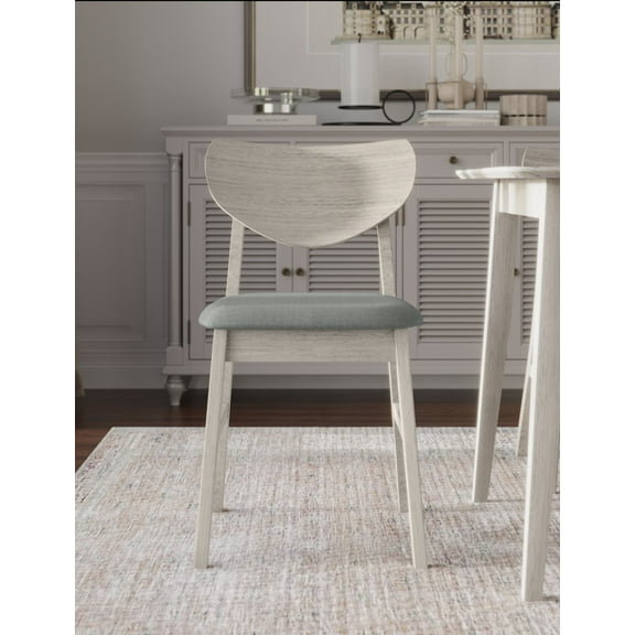 Home Design Easton Dining Chair (Set of 6), Curved-back design, Comfortable padded seat, Sturdy construction, Easy to clean, Gray/Antique Gray