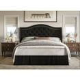 thumbnail image 1 of Home Design Eleanor Twin Upholstered Platform Bed Frame with Nailhead Trim, Button Tufted Camelback Wingback Headboard, Black – Easy Assembly, 1 of 5