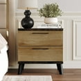 thumbnail image 1 of Home Design Emersyn 2 Drawer Nightstand with Spacious Storage and Natural Woodgrain, Natural Oak, Easy Assembly, 1 of 7