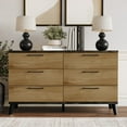 thumbnail image 1 of Home Design Emersyn 6-Drawer Dresser, Natural Oak Woodgrain Finish, Bedroom Storage Furniture for Adult, 1 of 3
