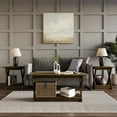 thumbnail interactive-video image 1 of Home Design Emporia 3-Piece Coffee Set with Crossed-Leg Design and Lower Shelf, Wide Plank, Brown, Modern Living Room, 1 of 10