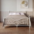 thumbnail image 1 of Home Design Enfield Classic Full Metal Platform Bed, Curved Headboard and Footboard, No Box Spring Needed, White, 1 of 7