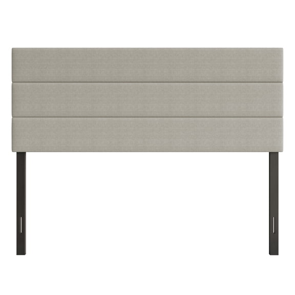 Home Design Etta Twin Upholstered Headboard with Channel Tufting and Foam Padding, Warm Gray, Easy assembly