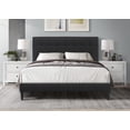 thumbnail image 1 of Home Design Evanston Queen Tufted Upholstered Platform Bed with Slatted Wood and Foam-Padded Headboard, Black, Easy Assembly, 1 of 5