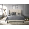 thumbnail image 1 of Home Design Evelyn Full Upholstered Panel Bed Frame with Button Tufting and Wingback Design, Beige, Easy Assembly, 1 of 5