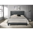 thumbnail image 1 of Home Design Evelyn Full Upholstered Panel Bed Frame with Button Tufting and Wingback Design, Charcoal Gray, Easy Assembly, 1 of 5