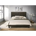 thumbnail image 1 of Home Design Evelyn Queen Upholstered Panel Bed Frame with Button Tufting and Wingback Design, Brown, Easy Assembly, 1 of 6