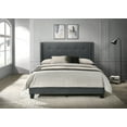 thumbnail image 1 of Home Design Evelyn Queen Upholstered Panel Bed Frame with Button Tufting and Wingback Design, Charcoal Gray, Easy Assembly, 1 of 5