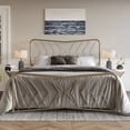 thumbnail image 1 of Home Design Rosette Queen Metal Bed – Metallic Gold, Durable Queen Bed, 1 of 9