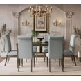 thumbnail image 1 of Home Design Franklin 7-Piece Dining Set, Gray/Taupe, Rectangular table, High-back cushioned chairs, Classic turned legs, Comfortable seating, Durable construction, 1 of 8