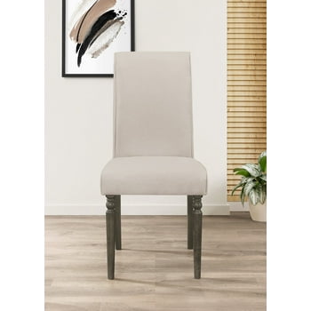 Home Design Franklin Dining Chair, Warm Gray, High-back design, Padded seat, Comfortable seating, Sturdy turned front legs, Classic style, Durable construction