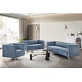 thumbnail image 1 of Home Design Gavin Velvet Square Arm Sofa with Plush Cushions and Modern Upholstery, Durable Frame for Living Room, Contemporary Blue Design, 1 of 6
