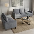 thumbnail image 1 of Home Design Goliad 2-Piece Velvet Living Room Set with Loveseat and Sofa, Pocket Spring Design, Soft Cushions, Clean Lines Design, Gray, 1 of 9