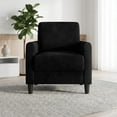 thumbnail image 1 of Home Design Goliad Velvet Armchair with Pocket Spring, Soft Cushions, Clean Lines Design, Black, 1 of 8