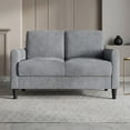 thumbnail image 1 of Home Design Goliad Velvet Arm Loveseat with Pocket Spring, Soft Cushions, Clean Lines Design, Gray, 1 of 10