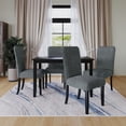 thumbnail image 1 of Home Design Guymon Dining Chair (Set of 2), Black/Gray, Cushioned Seat, Slat-Back Design, Comfortable Seating, Sturdy Frame, Modern Style, Durable Construction, 1 of 10