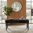 thumbnail image 1 of Home Design Guymon Modern Rectangular Upholstered Dining Bench with Corduroy Fabric and Wood Legs, Black, 1 of 8