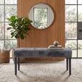 thumbnail image 1 of Home Design Guymon Modern Rectangular Upholstered Dining Bench with Corduroy Fabric and Wood Legs, Gray, 1 of 8