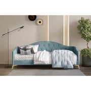 Home Design Hemnes Upholstered Twin Daybed for Adult, Living Room & Guest Room, Crystal Diamond Button Tufted, Blue, Easy Assembly