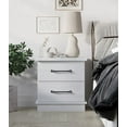 thumbnail image 1 of Home Design Herne Nightstand with 2 Spacious Drawers and Wide Surface, White, Easy Assembly, 1 of 5