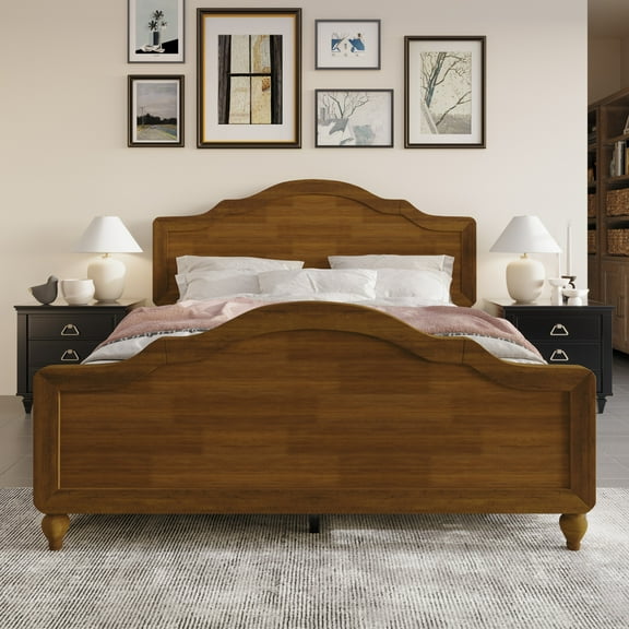 Home Design Hinton King Platform Bed, Brown