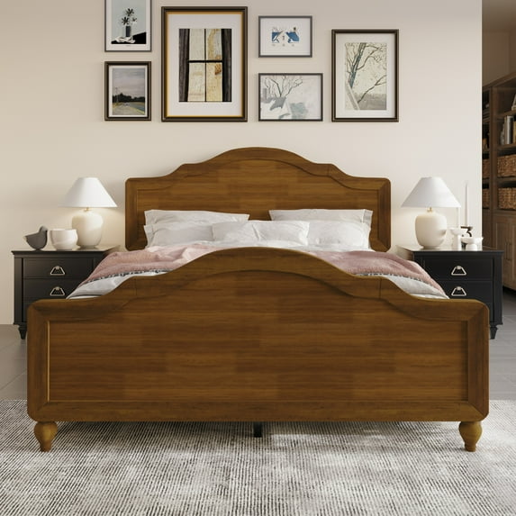 Home Design Hinton Queen Platform Bed, Brown