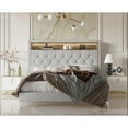 thumbnail image 1 of Home Design Javan Twin Velvet Upholstered Bookcase Panel Bed Frame for Adult, Silver Gray, Easy Assembly, 1 of 6