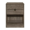 thumbnail image 1 of Home Design KD Night Stand with Drawer and Open Shelf, Gray, Easy assembly, 1 of 5