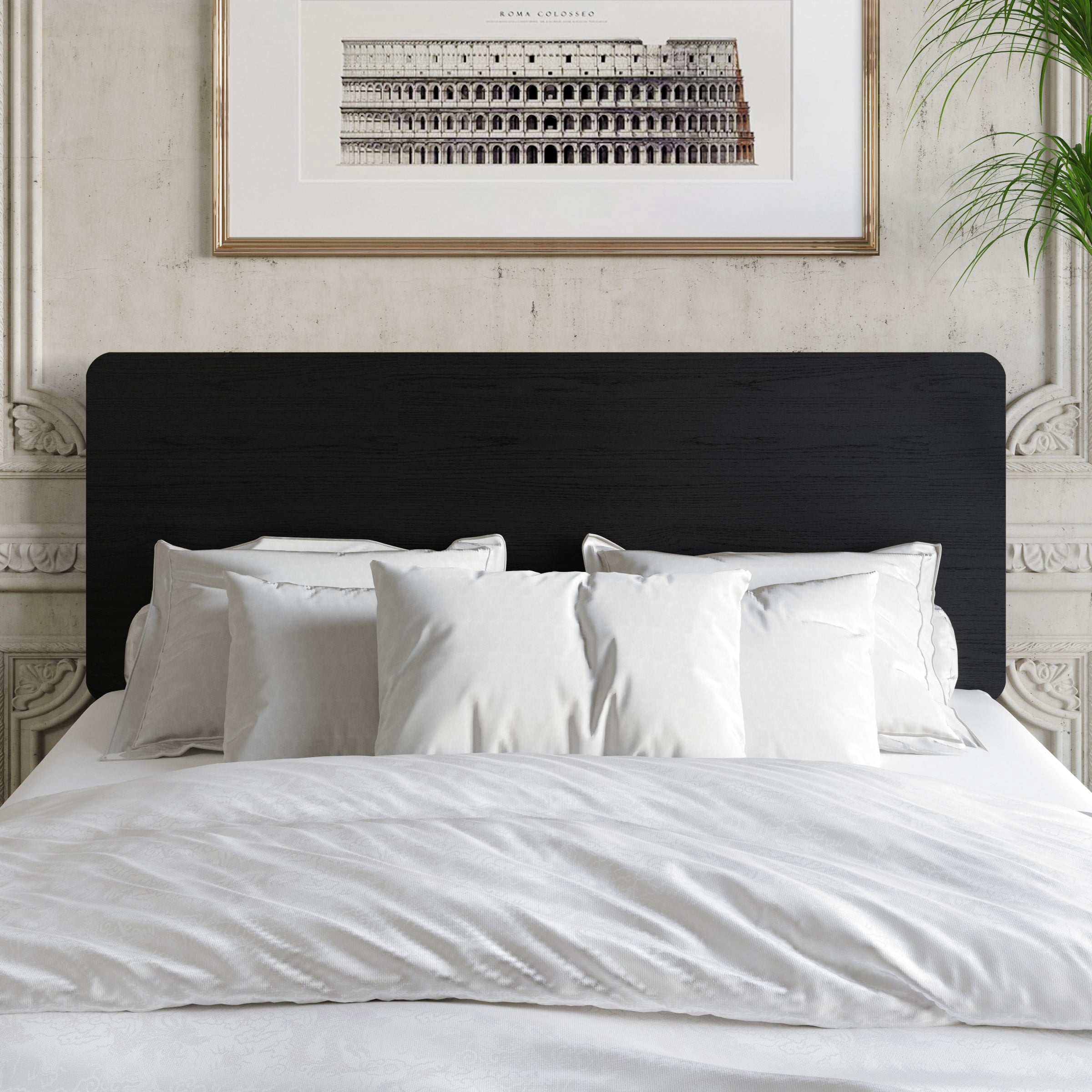 Home Design Keokuk King Headboard with Minimalist Design & Easy Installation, Black, Easy Assembly