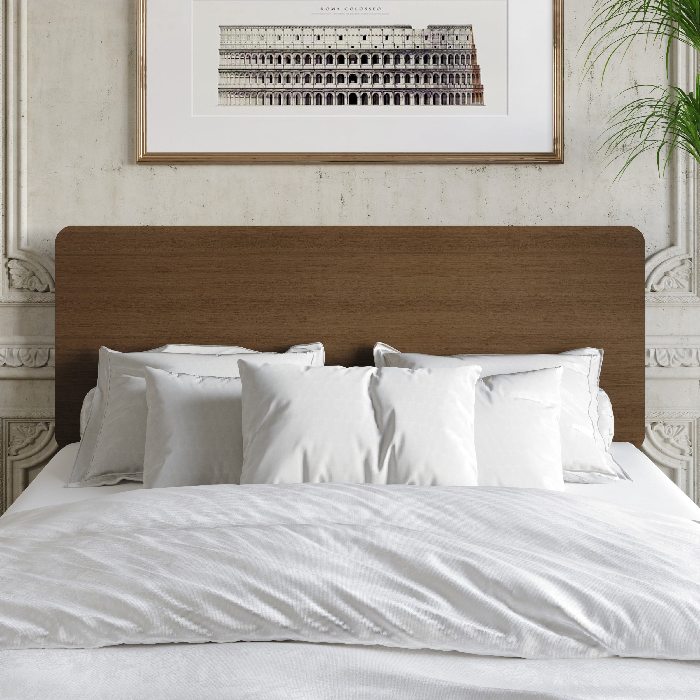 Home Design Keokuk Twin Headboard with Minimalist Design & Easy Installation, Brown, Easy Assembly