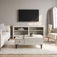 thumbnail image 1 of Home Design Kittery TV Stand with Storage Shelves and Caribou Lift-Top Coffee Table Set, Rustic Entertainment Center with Hidden Storage for Living Room, Light Gray, 1 of 17