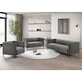 thumbnail image 1 of Home Design Kurtis Square Arm Chair with Tufted Velvet Upholstery and Gold Metal Legs, Flared Arms, Modern Living Room Seating, Gray, 1 of 7