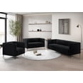 thumbnail image 1 of Home Design Kurtis Square Arm Loveseat with Tufted Velvet Upholstery and Gold Metal Legs, Flared Arms, Modern Living Room Seating, Black, 1 of 6