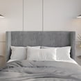 thumbnail image 1 of Home Design Lenox Twin Upholstered Wingback Headboard, Soft Corduroy, Gray, Easy to Assemble, 1 of 8