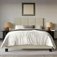 thumbnail image 1 of Home Design Lufkin Queen Upholstered Panel Bed Frame with Checkered Tufted Headboard & Foam-Filled Comfort, Beige, Easy Assembly, 1 of 10