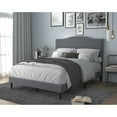 thumbnail image 1 of Home Design Manuel Twin Upholstered Platform Bed Frame with Nailhead Trim and Foam-Filled Headboard, Gray, Easy assembly, 1 of 6