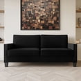 thumbnail image 1 of Home Design Marcia Square Arm Sofa with Padded Back and Seat, Modern Upholstery, Black Legs, Comfortable Living Room Seating, Black, 1 of 8