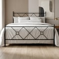 Home Design Marietta Full Modern Metal Bed, Diamond Pattern Design, No ...