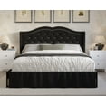 thumbnail image 1 of Home Design Martha Full Tufted Upholstered Storage Panel Bed Frame with Diamond Tufting and Four Drawers, Black, Easy Assembly, 1 of 6