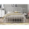 thumbnail image 1 of Home Design Nana Queen Metal Platform Bed with Slat Foundation and Rounded Corners, White, Easy assembly, 1 of 4