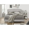 thumbnail image 1 of Home Design Natty Full Upholstered Panel Bed Frame with 4-Piece Slat System and Metal Legs, Gray, Easy Assembly, 1 of 6