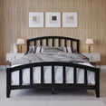 thumbnail image 1 of Home Design Nogales Queen Panel Bed Frame with Arched Slat Headboard and Center Support, Black, Box Spring Required, Easy Assembly, 1 of 11