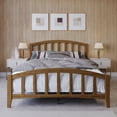 thumbnail image 1 of Home Design Nogales Twin Panel Bed Frame with Arched Slat Headboard and Center Support, Brown, Box Spring Required, Easy Assembly, 1 of 12